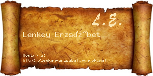 Lenkey Erzsébet névjegykártya