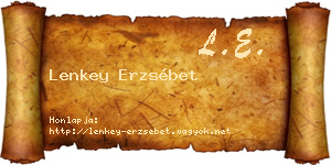 Lenkey Erzsébet névjegykártya